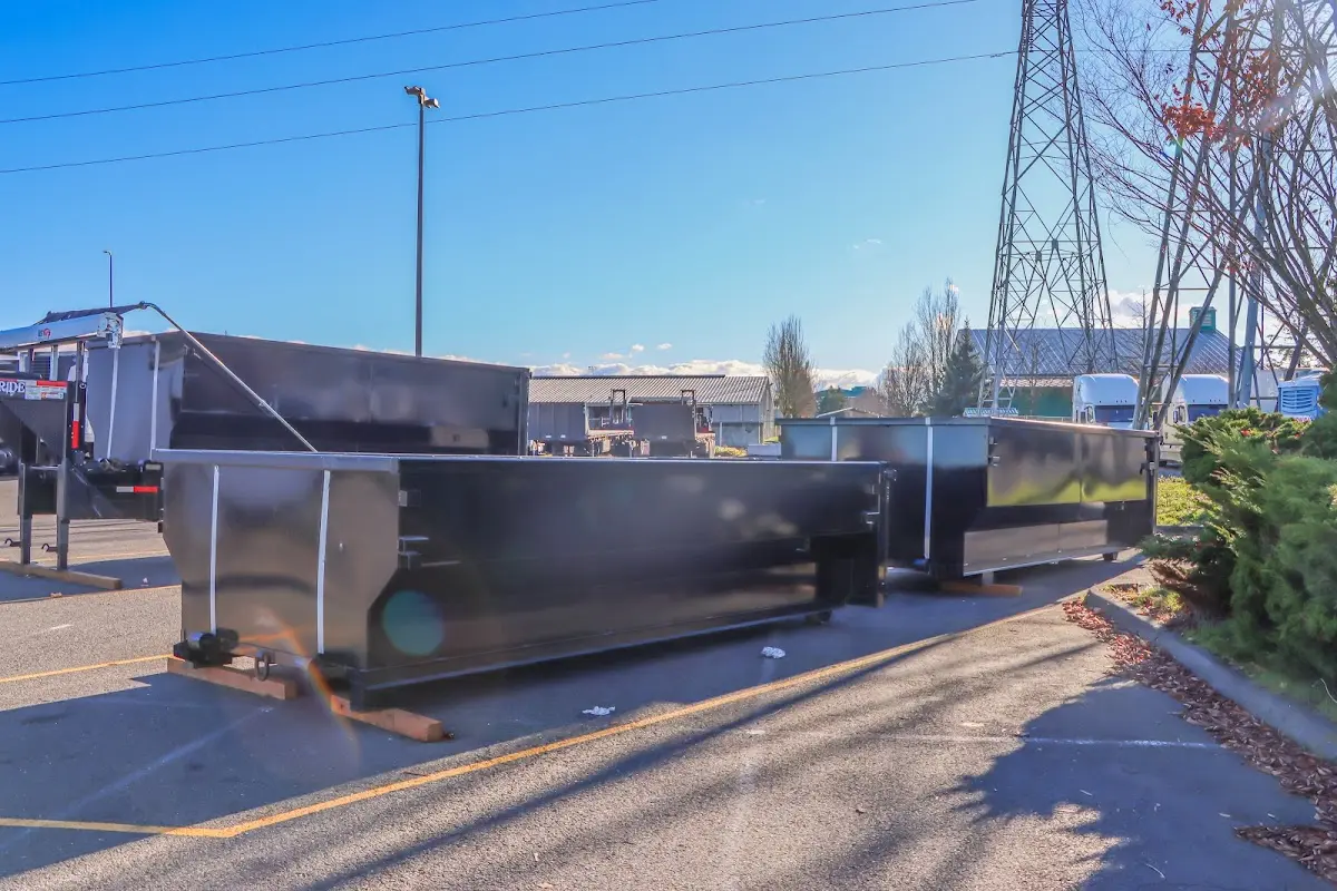 Roll-off dumpster ready for waste disposal at job site for Roofing Dumpster Rental in Champion Heights